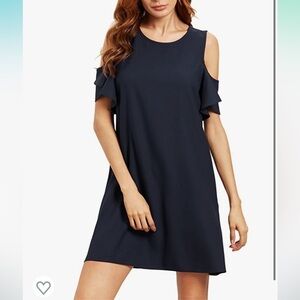NWOT Navy off shoulder semi-formal dress